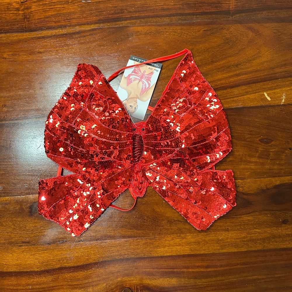 Red Sequin Butterfly Top